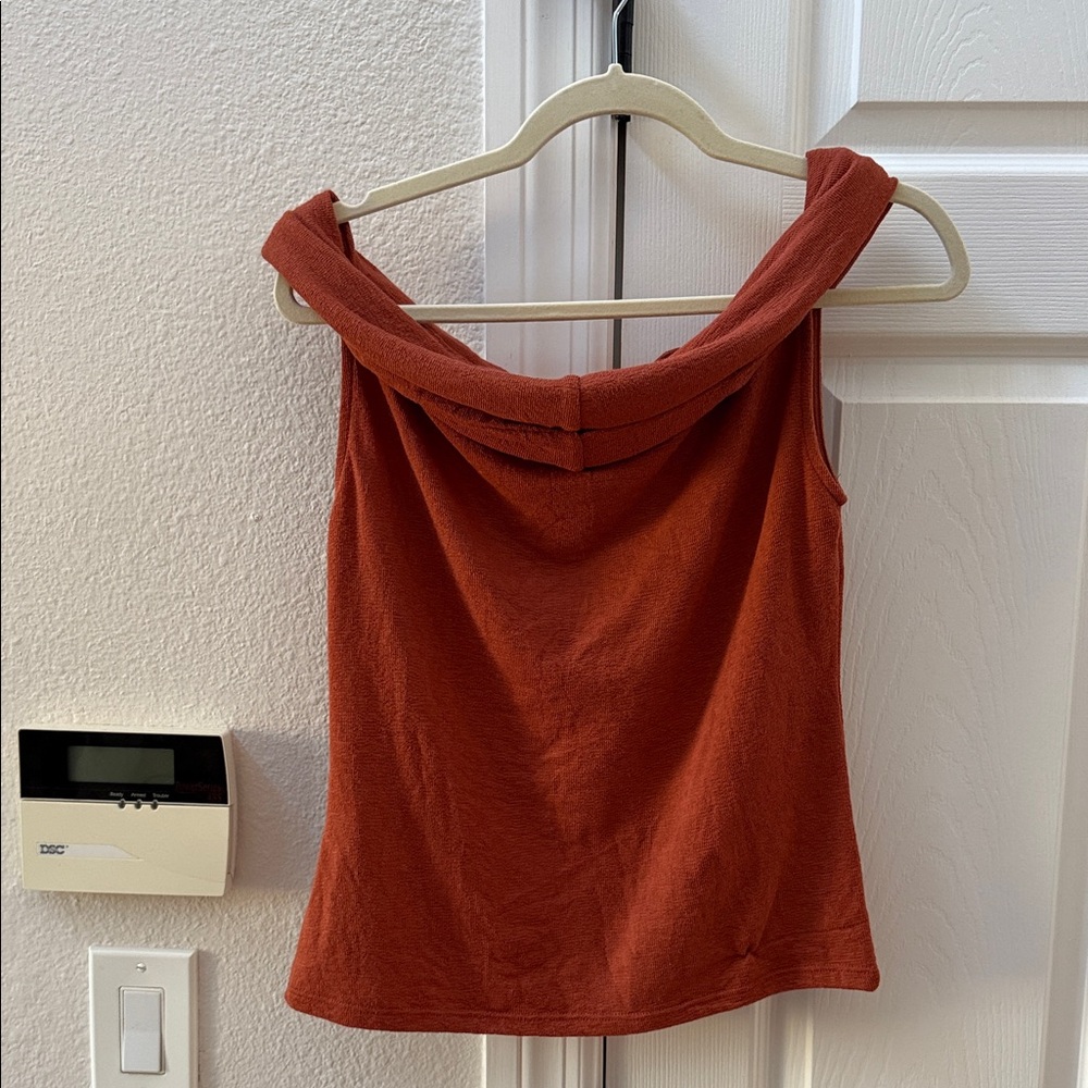 Zara Rust Off Shoulder Top - Picture 2 of 5